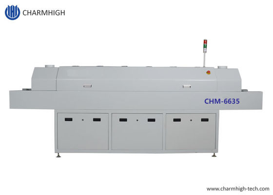 CHM-6635 فرن إعادة التدفق 6 مناطق مؤقتة (أعلى 6 + أسفل 6) 2200 * 350mm SMT آلة لحام إعادة التدفق