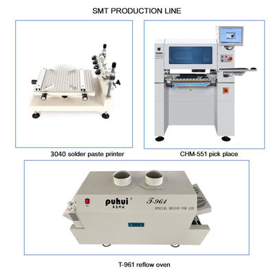 خط إنتاج SMT صغير عالي الدقة 3040 طابعة قوالب CHM-551 SMT مطبعة رقائق T961