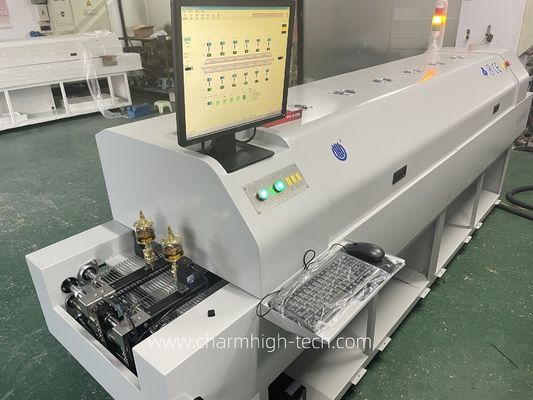 CHM-PC6635 فرن إعادة التدفق الخالي من الرصاص مع تحكم PC 6 مناطق درجة الحرارة ومجال تسخين 2200 * 350 مم لللحام SMT