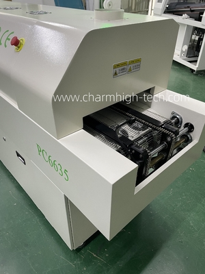 PC6635 السكة الحديدية + التحكم في الكمبيوتر أفران إعادة التدفق الخالية من الرصاص 2200 * 350mm 6 temp المناطق آلة لحام