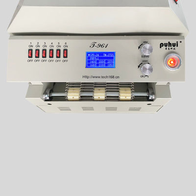 T961 سطح المكتب فرن إنحسر مع ناقل 730 * 230mm 6 مناطق درجة الحرارة 3.5KW آلة لحام