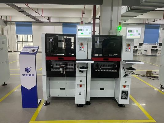 آلة انتقاء ووضع SMT عالية السرعة ذات 6 رؤوس ضيقة TC06 مع منصة متكاملة من الحديد الزهر