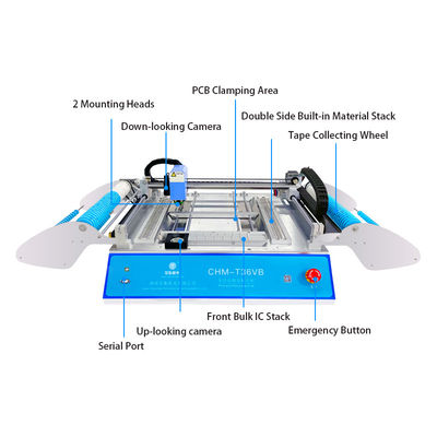 الجمعية SMT مزدوجة الجانب CHMT36VB سطح المكتب اختيار ووضع آلة 58 المغذيات