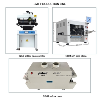 CHM-551 خط إنتاج SMD خط تجميع SMT دقة عالية 4 رؤوس PCB صنع الروبوت