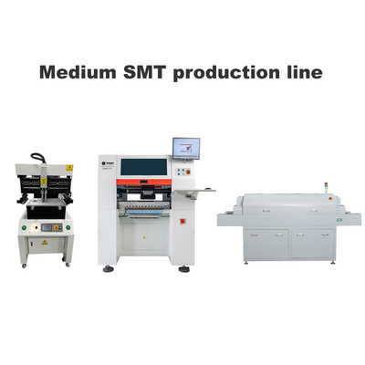 خط SMT متوسط مع طابعة شاشة 3250 6 رؤوس SMT اختيار ووضع آلة 830 فرن إعادة التدفق
