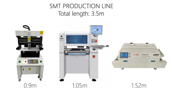 الطول الإجمالي 3.5m دقة عالية خط إنتاج SMT صغير 0201، BGA، IC 144pin