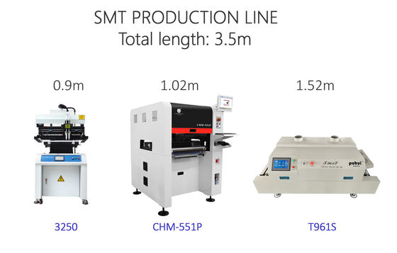 الطول الإجمالي 3.5m دقة عالية خط إنتاج SMT صغير 0201، BGA، IC 144pin